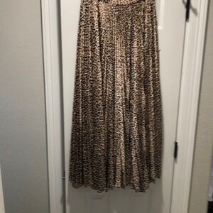 Chico’s Pleated Leopard/Animal Print Maxi Skirt - Size 0 (S)